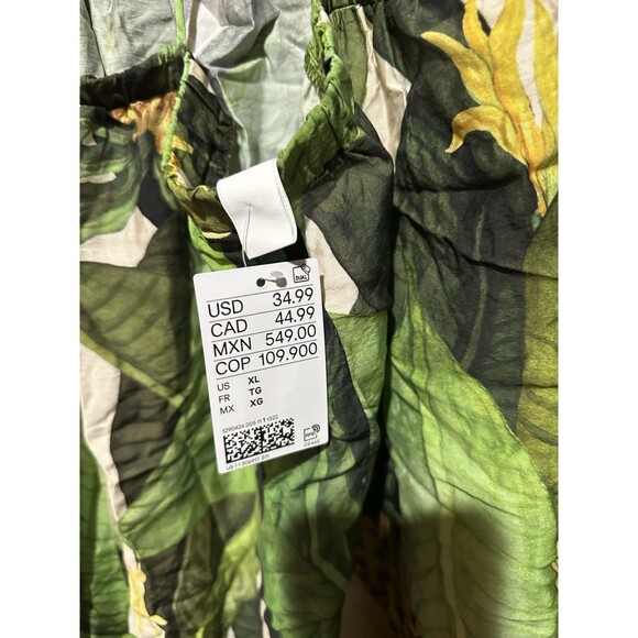 H & M Womens Yellow Green Floral Dress NWT XL - Picture 4 of 4